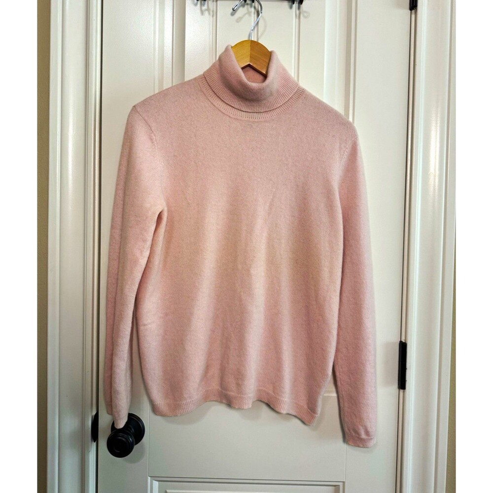 Vintage Lauren Ralph Lauren Pink Cashmere Turtleneck Sweater Large Y2K 90s